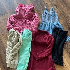 Kids Clothing Bundle with Pink Jacket and Red Sweater 4T-5T bundle